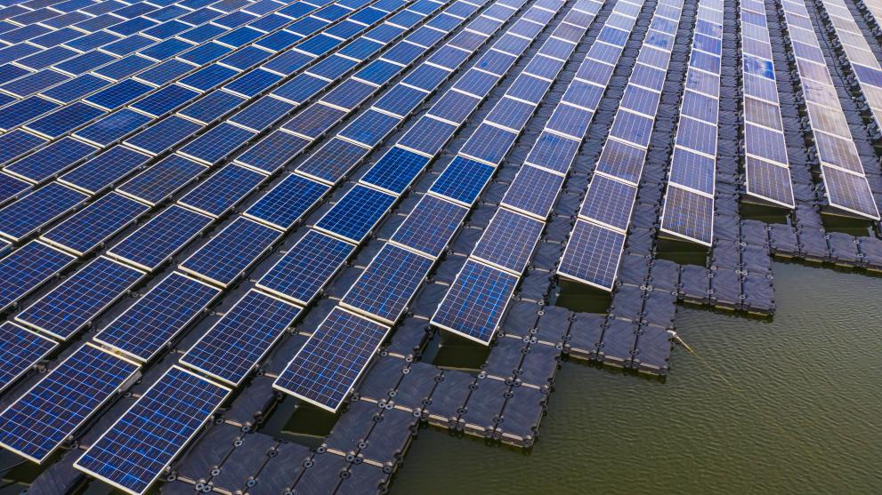 Image showing floating solar panels.