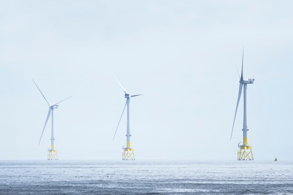 Image of floating wind mills.